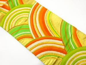 アンティーク　変わり青海波模様織出し袋帯（材料）